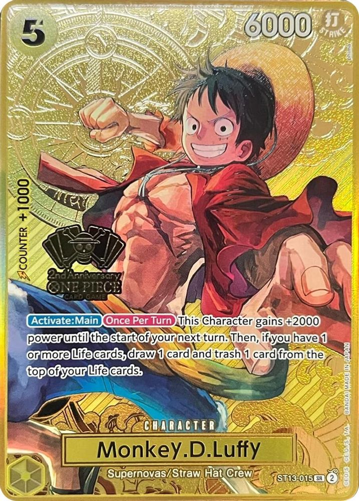 Monkey.D.Luffy (One Piece Japanese Version 2nd Anniversary Set) card