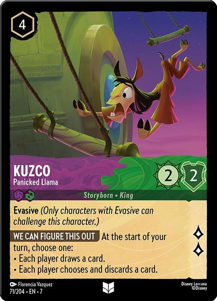 Kuzco - Panicked Llama card