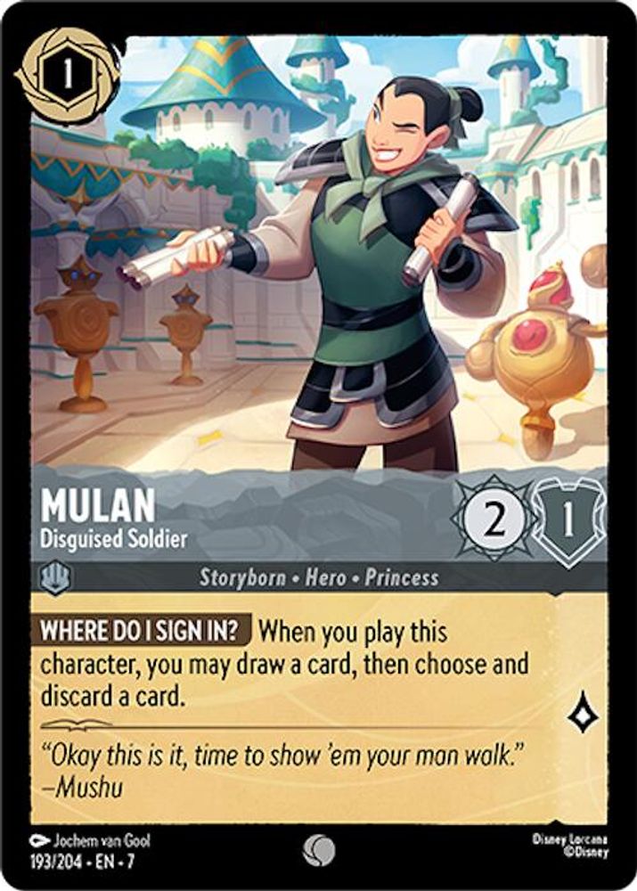Mulan - Disguised Soldier card