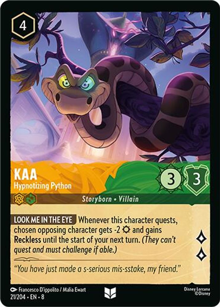 Kaa - Hypnotizing Python card
