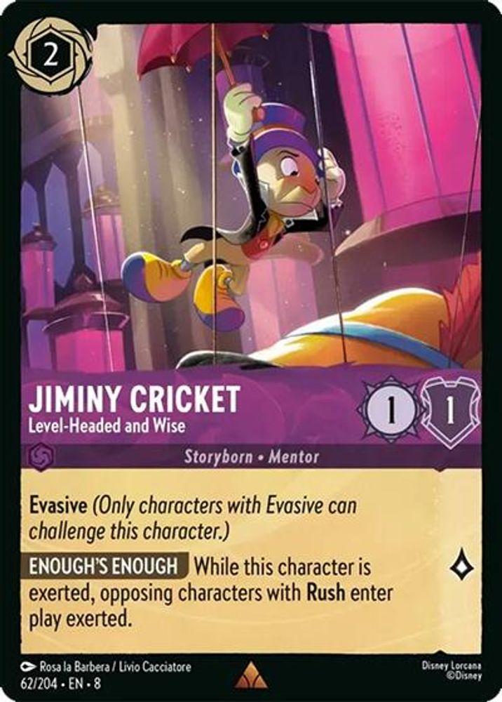 Jiminy Cricket - Level-Headed and Wise card