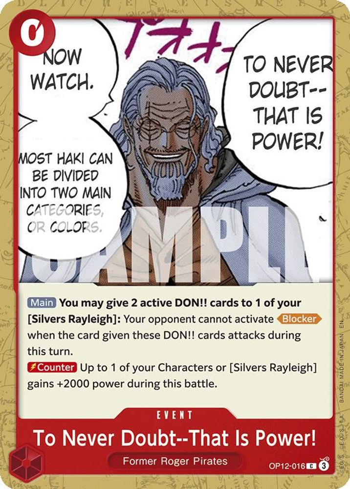To Never Doubt--That Is Power!