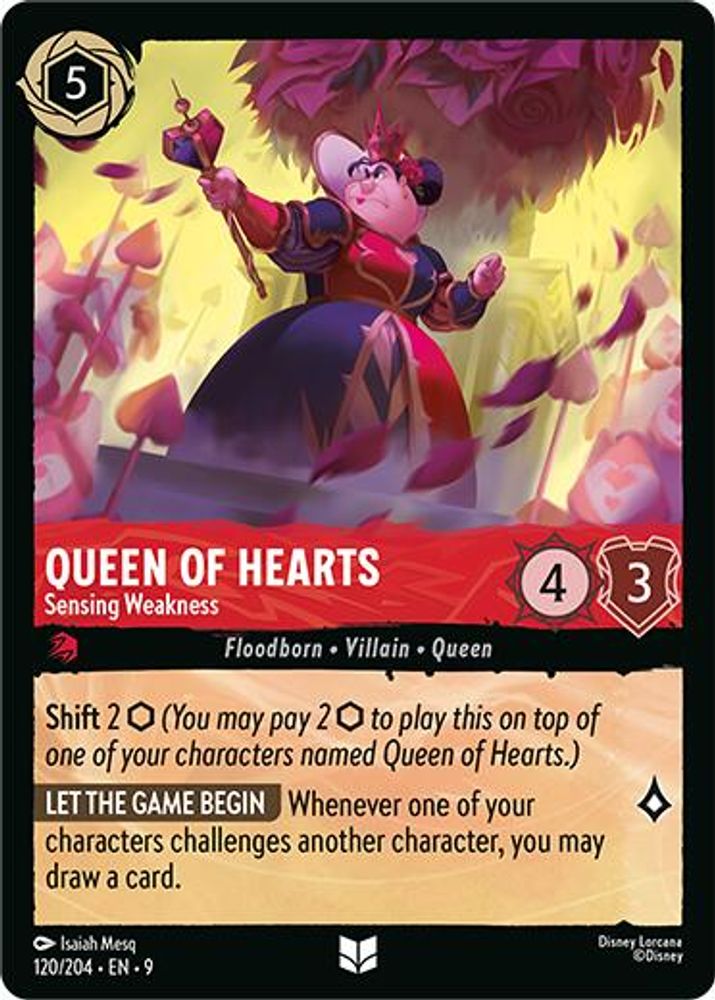 Queen of Hearts - Sensing Weakness card