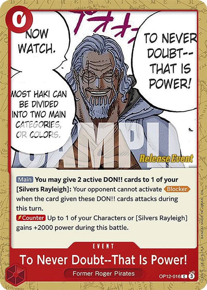 To Never Doubt--That Is Power!