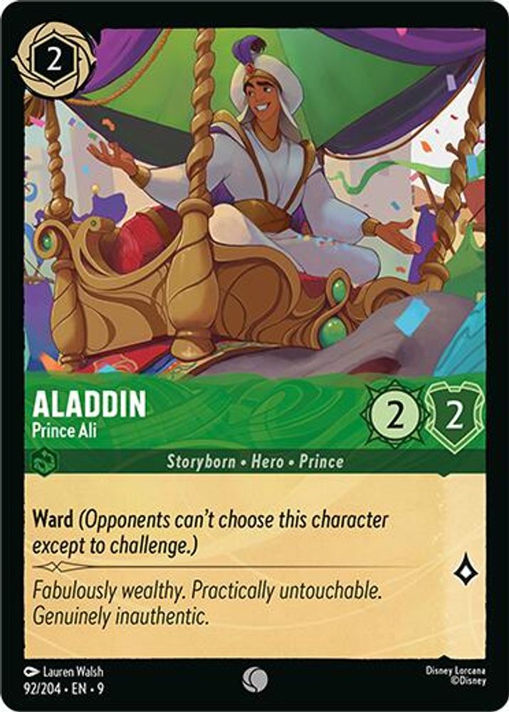 Aladdin - Prince Ali card