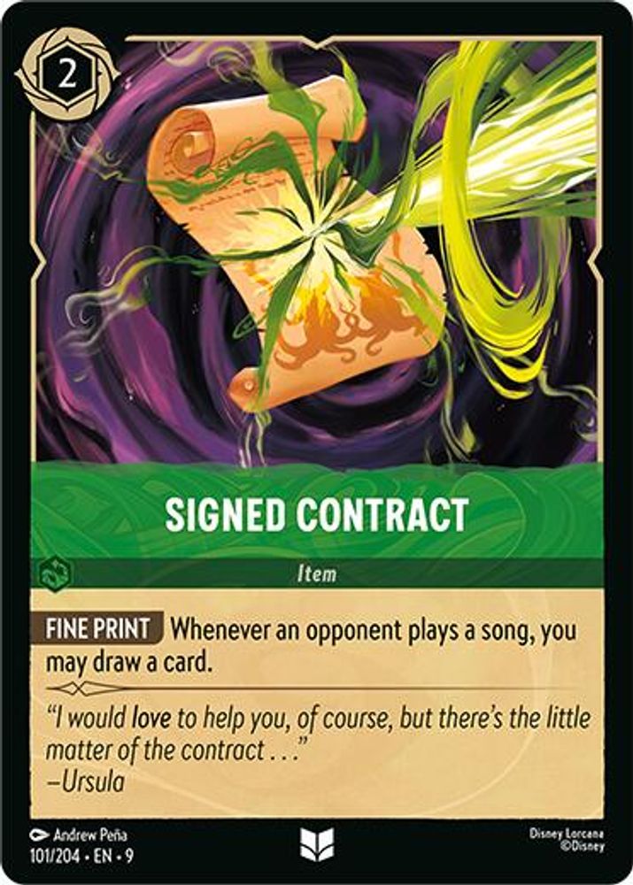 Signed Contract card