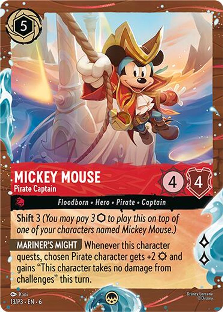 Mickey Mouse - Pirate Captain (Disney Cruise Promo) card
