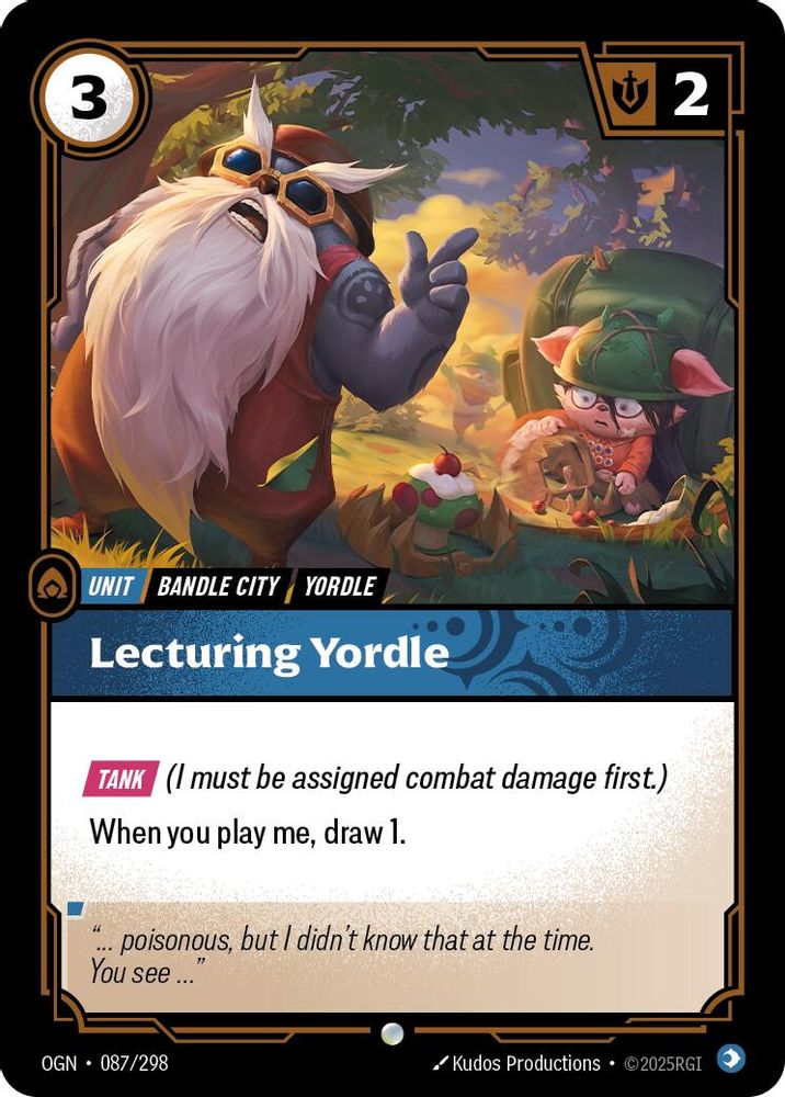 Lecturing Yordle card