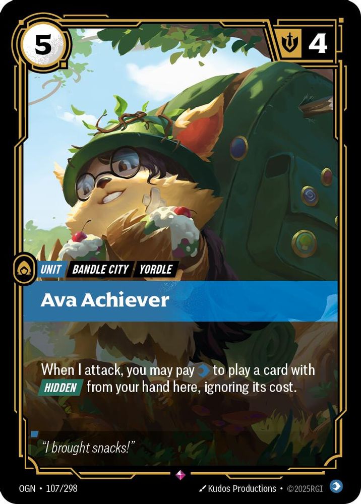 Ava Achiever card
