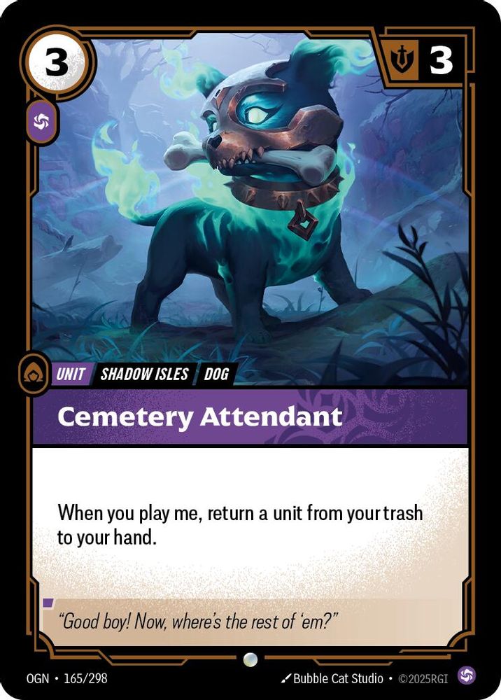 Cemetery Attendant card