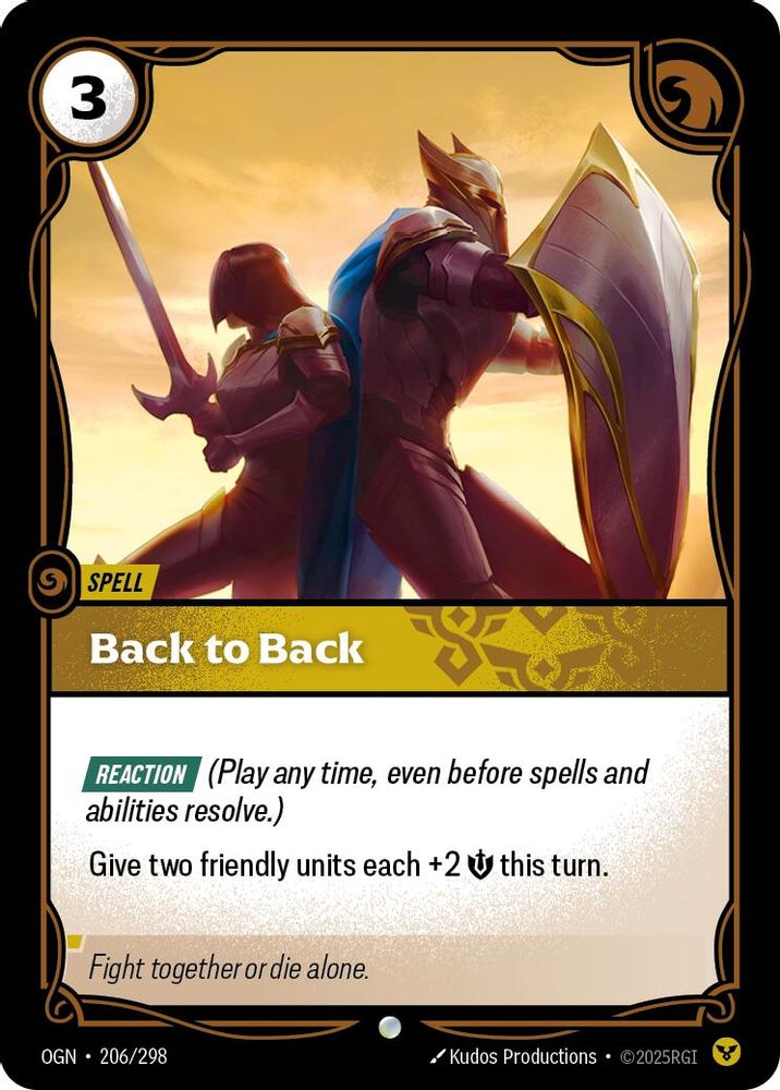 Back to Back card