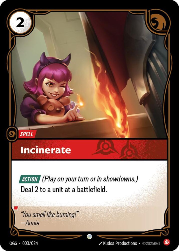 Incinerate card