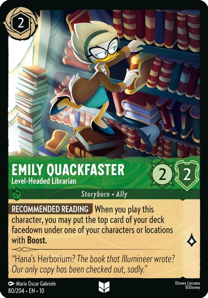 Emily Quackfaster - Level-Headed Librarian card