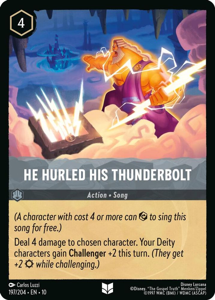 He Hurled His Thunderbolt card