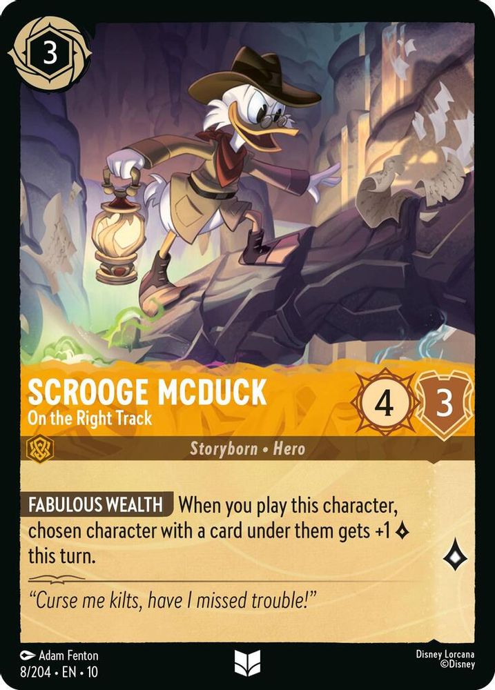 Scrooge McDuck - On the Right Track card