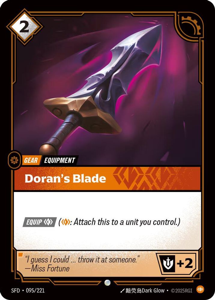 Doran's Blade card