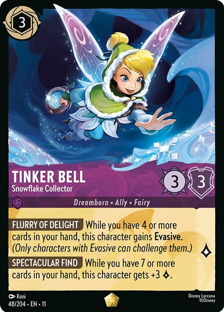 Tinker Bell - Snowflake Collector card