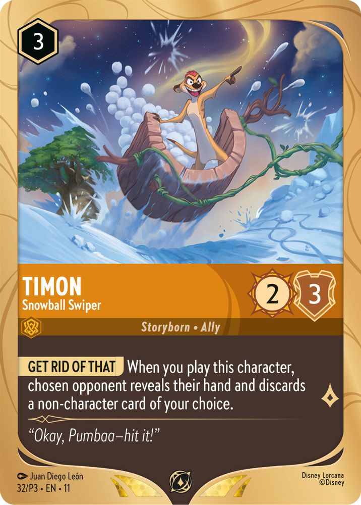 Timon - Snowball Swiper card