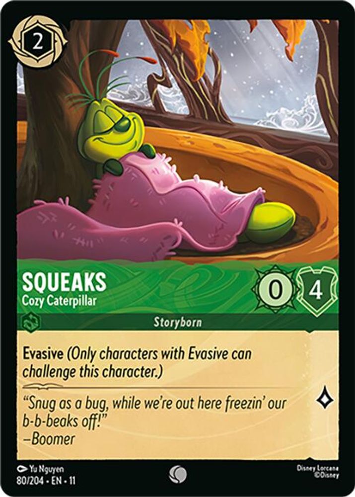 Squeaks - Cozy Caterpillar card