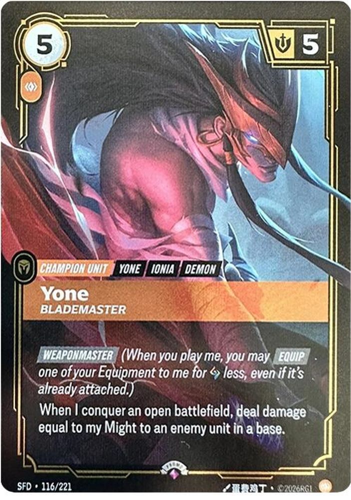 Yone - Blademaster card