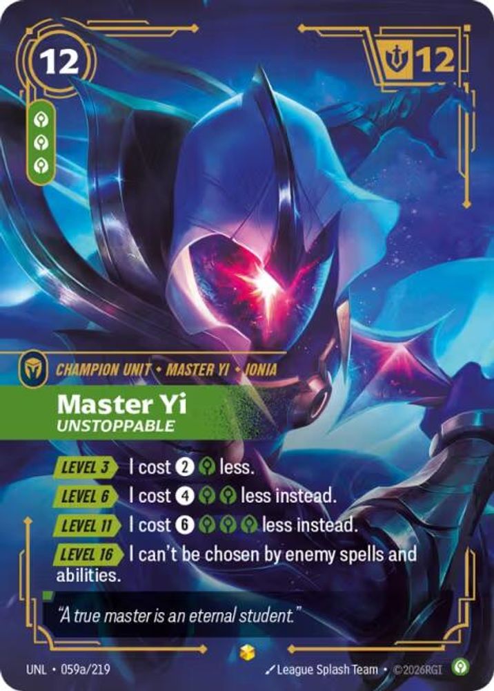 Master Yi - Unstoppable (Alternate Art) card