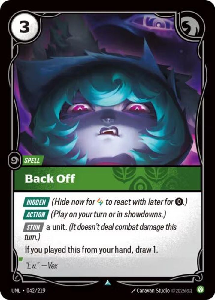 Back Off card