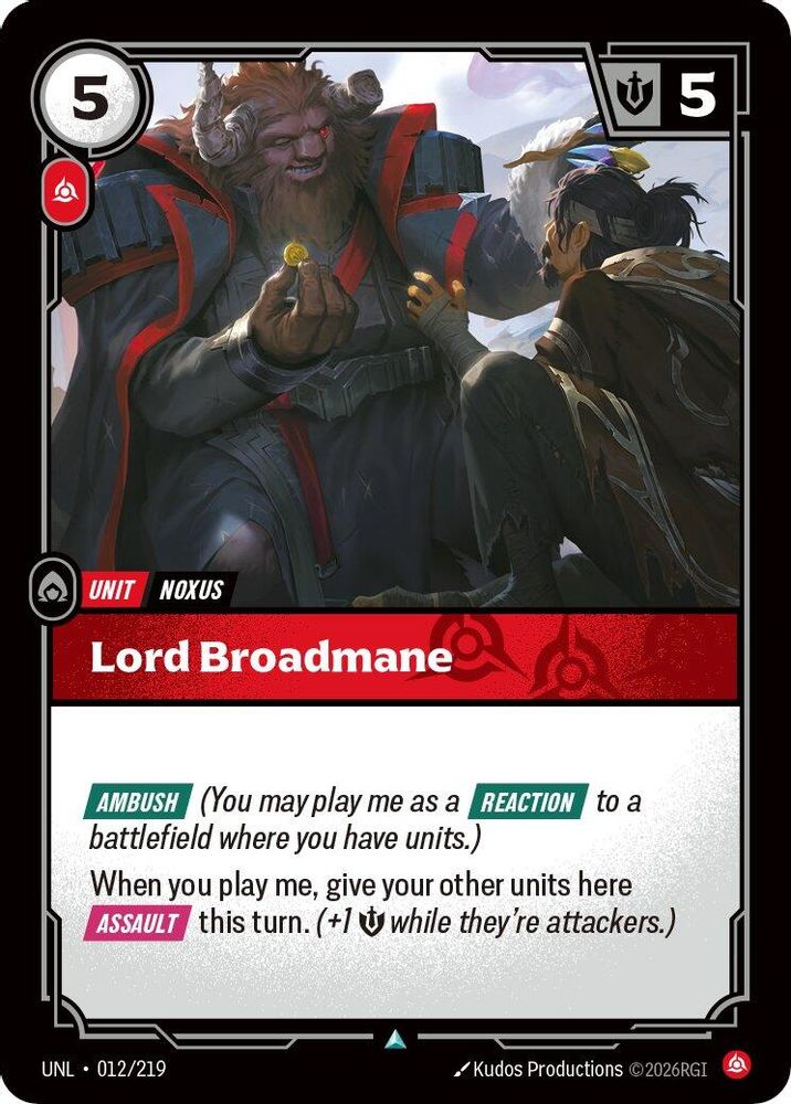 Lord Broadmane card