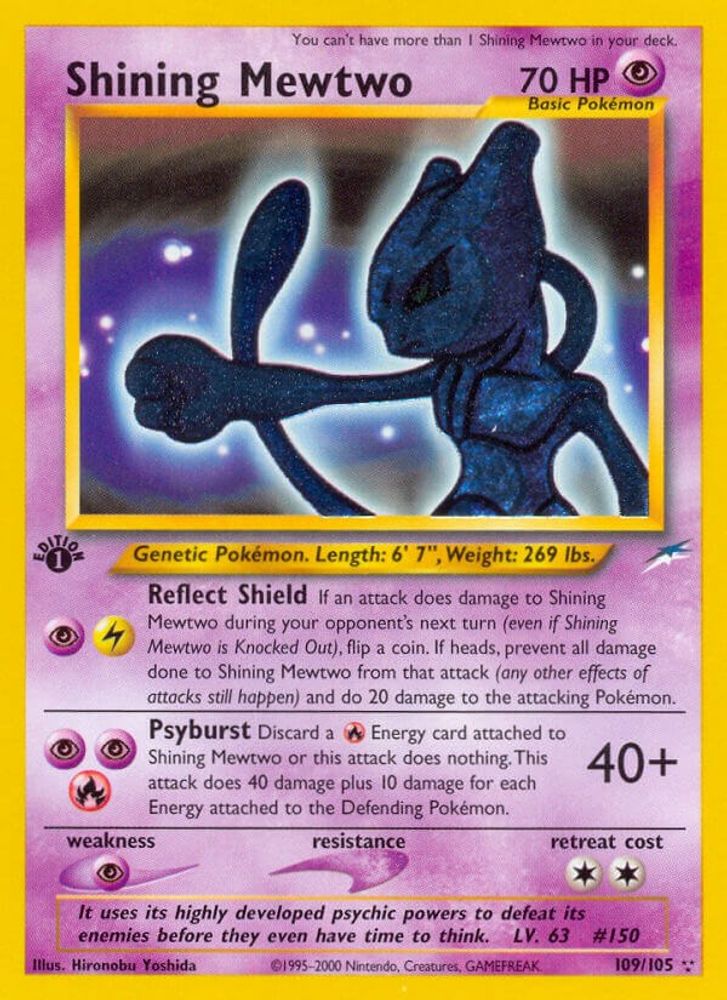 Kortet Shining Mewtwo