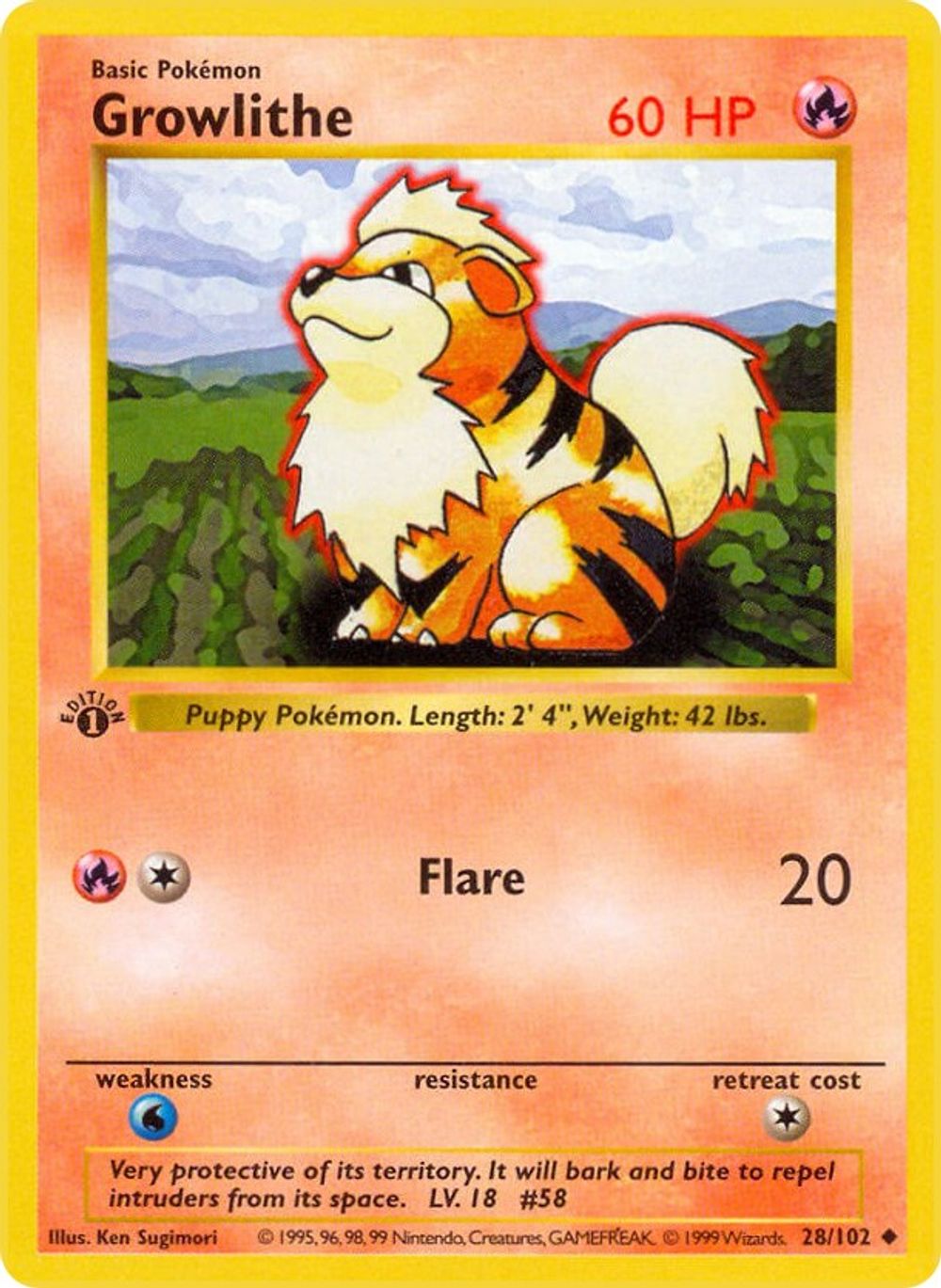 Growlithe — Base Set (Shadowless)