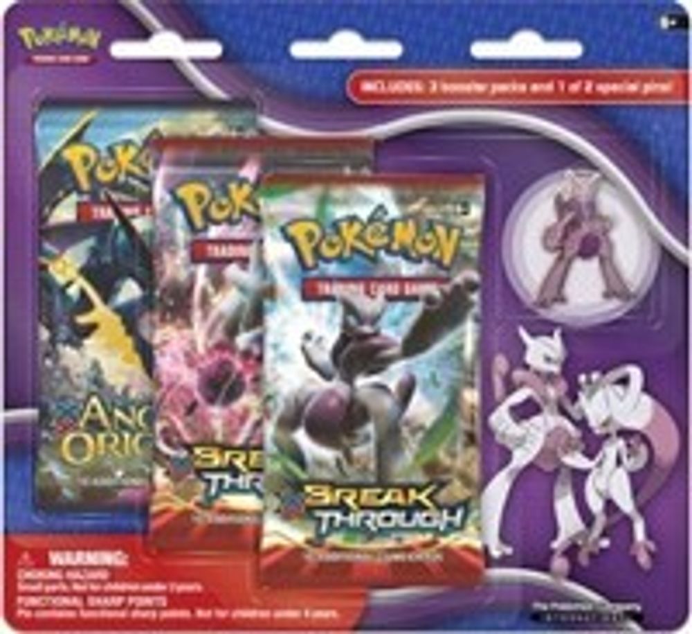 BREAKthrough Three Pack Pin Blisters [Mega Mewtwo X] — XY - BREAKthrough