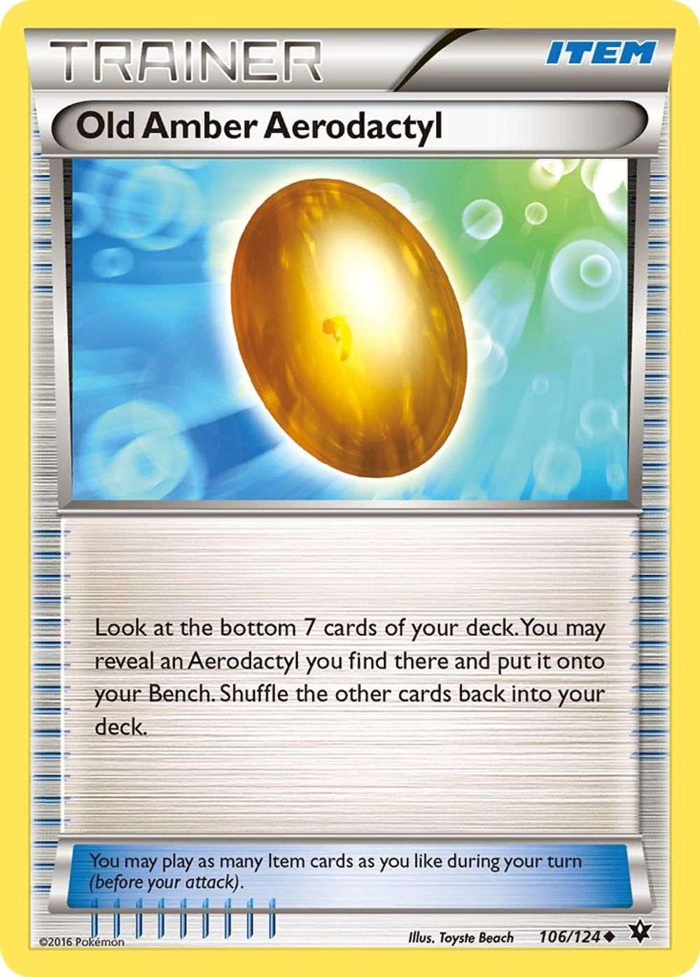 Old Amber Aerodactyl — XY - Fates Collide