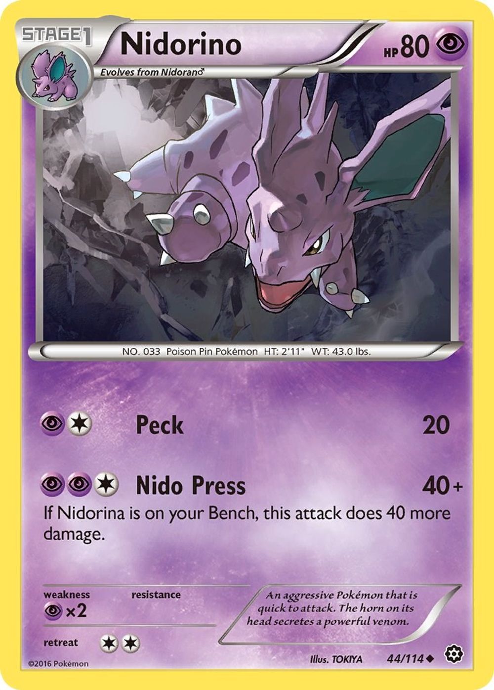 Nidorino — XY - Steam Siege