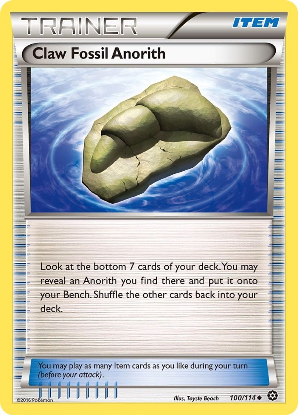 Claw Fossil Anorith — XY - Steam Siege