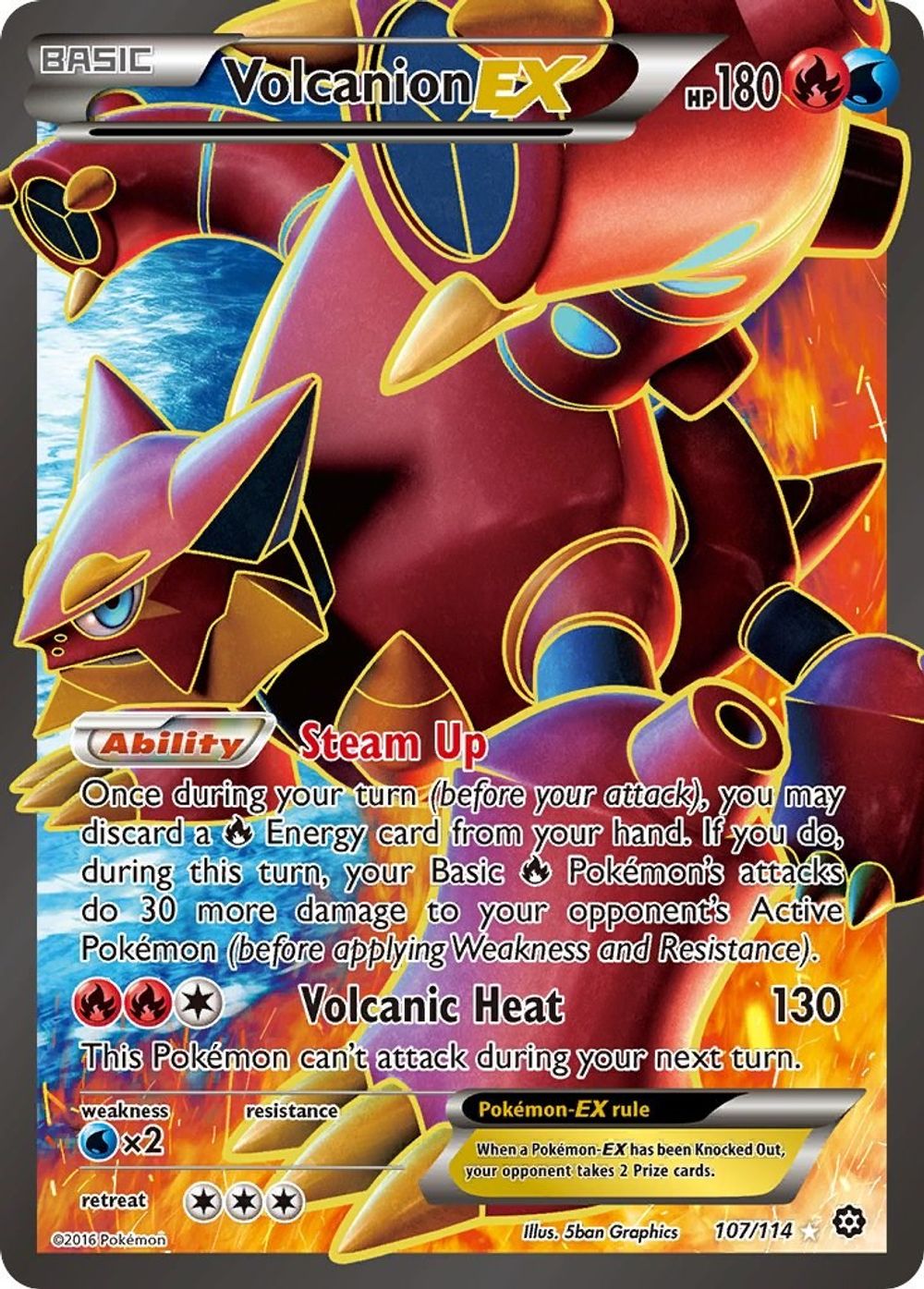 Volcanion EX (Full Art) — XY - Steam Siege