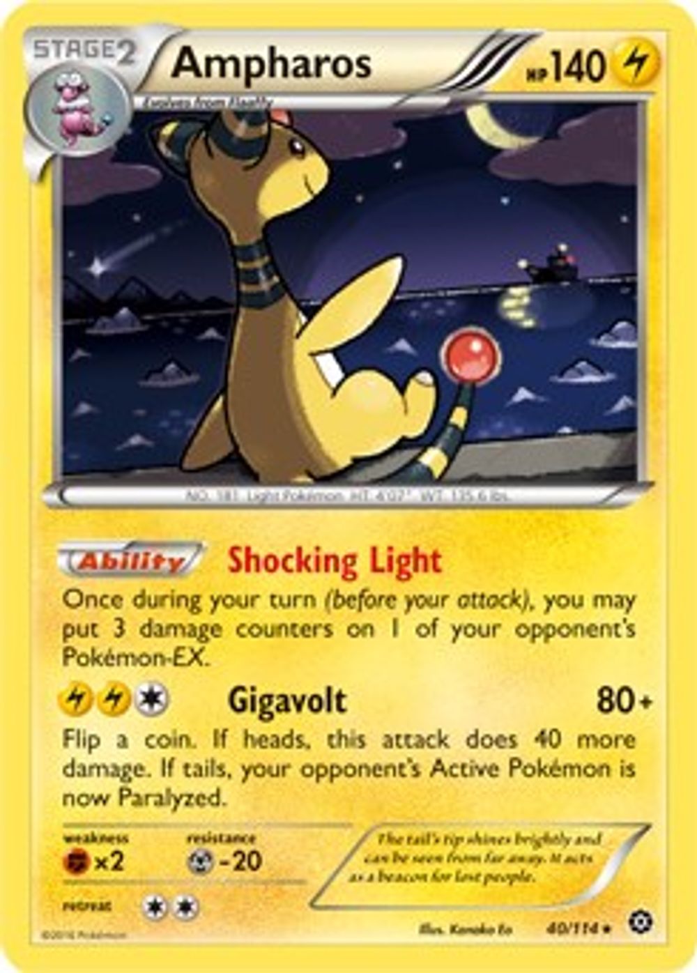 Ampharos - 40/114 (XY Steam Siege) — Deck Exclusives