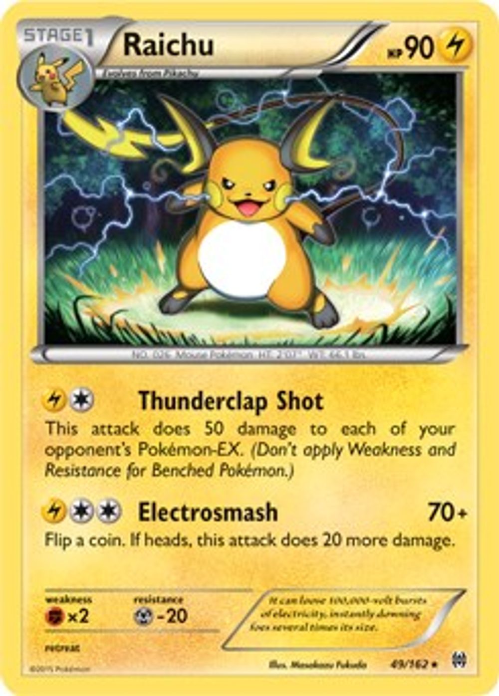 Raichu - 49/162 (XY BREAKthrough) (Cracked Ice Holo) — Deck Exclusives