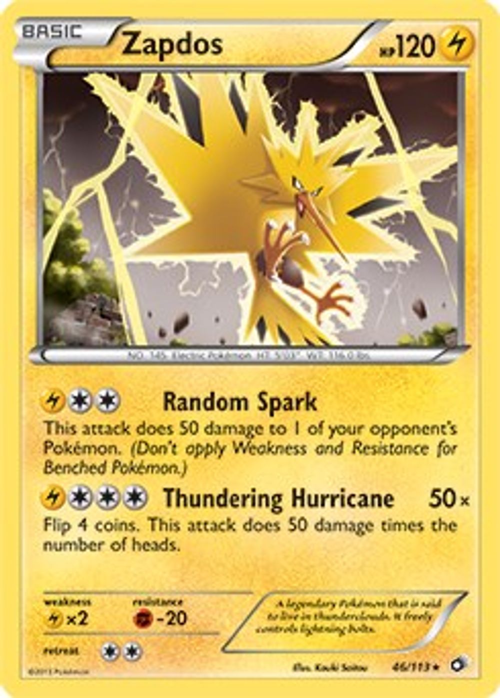 Zapdos - 46/113 (BW Legendary Treasures) — Deck Exclusives