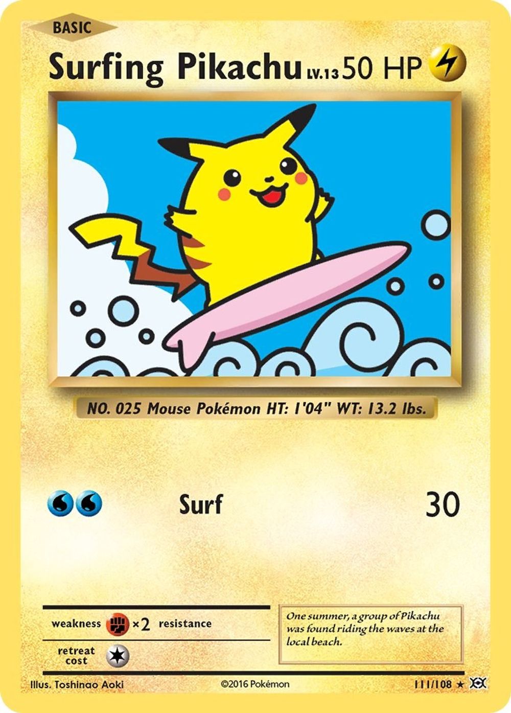 Surfing Pikachu — XY - Evolutions