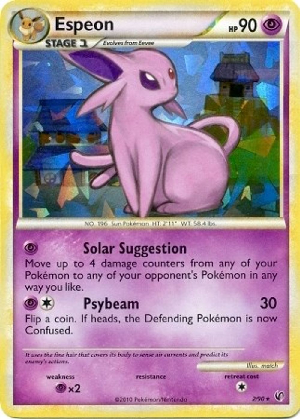 Espeon - 2/90 (HGSS Undaunted - Cracked Ice Holo) — Deck Exclusives