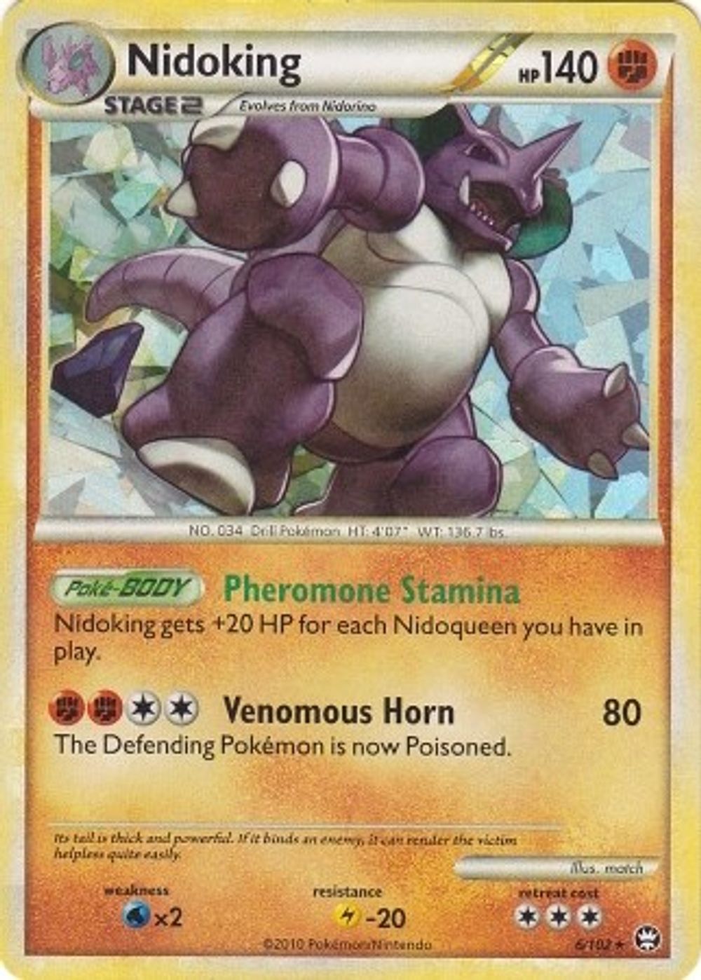 Nidoking - 6/102 (Cracked Ice Holo) — Deck Exclusives
