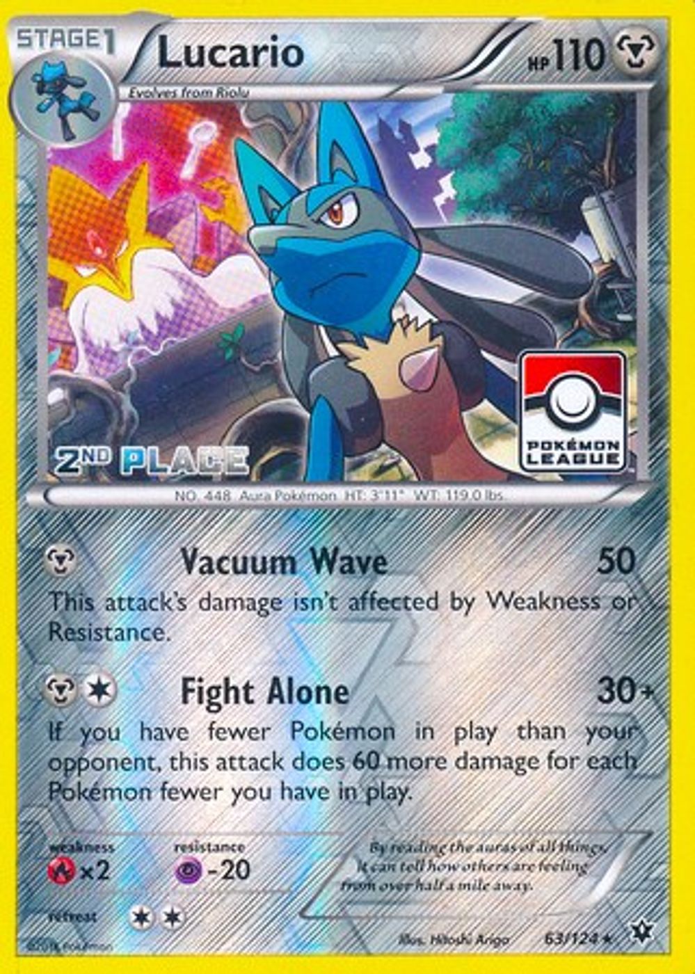 Lucario - 63/124 (Pokemon League) [2nd Place] — League & Championship Cards