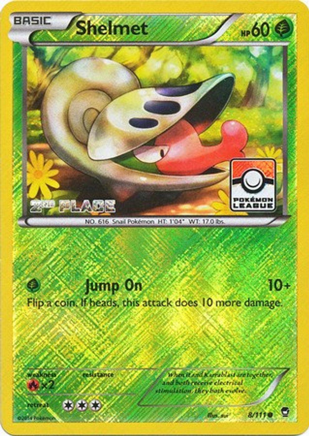 Shelmet - 8/111 (Pokemon League) [2nd Place] — League & Championship Cards