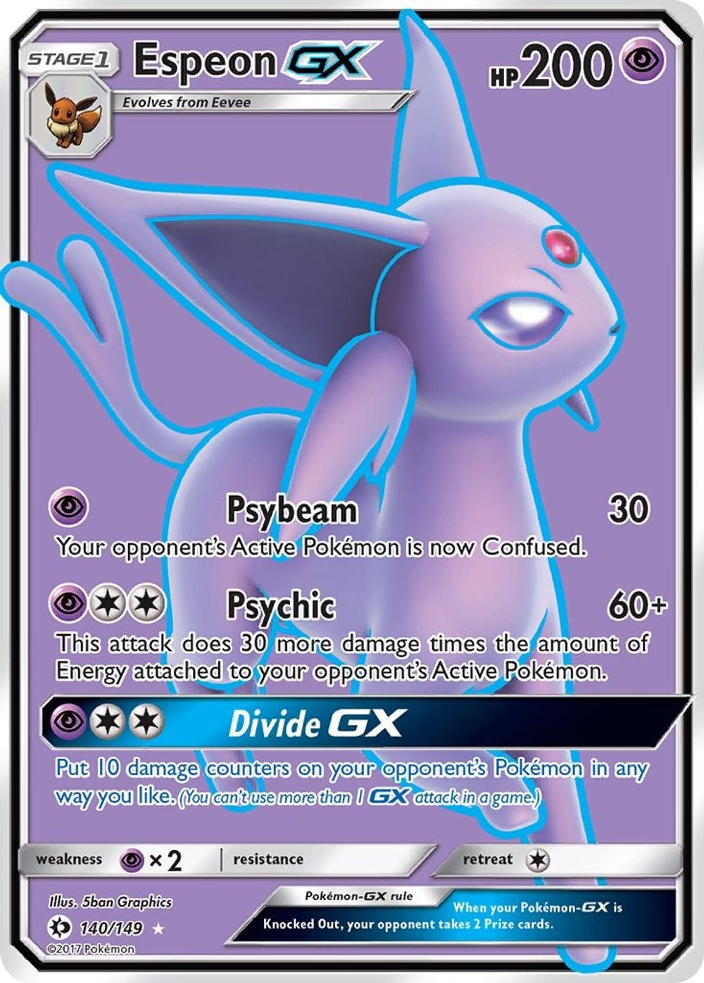 Espeon GX (Full Art) — SM Base Set