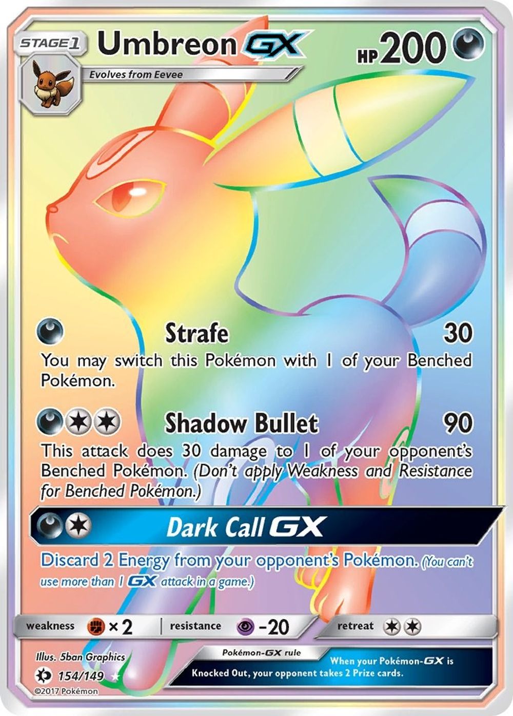 Umbreon GX (Secret) — SM Base Set