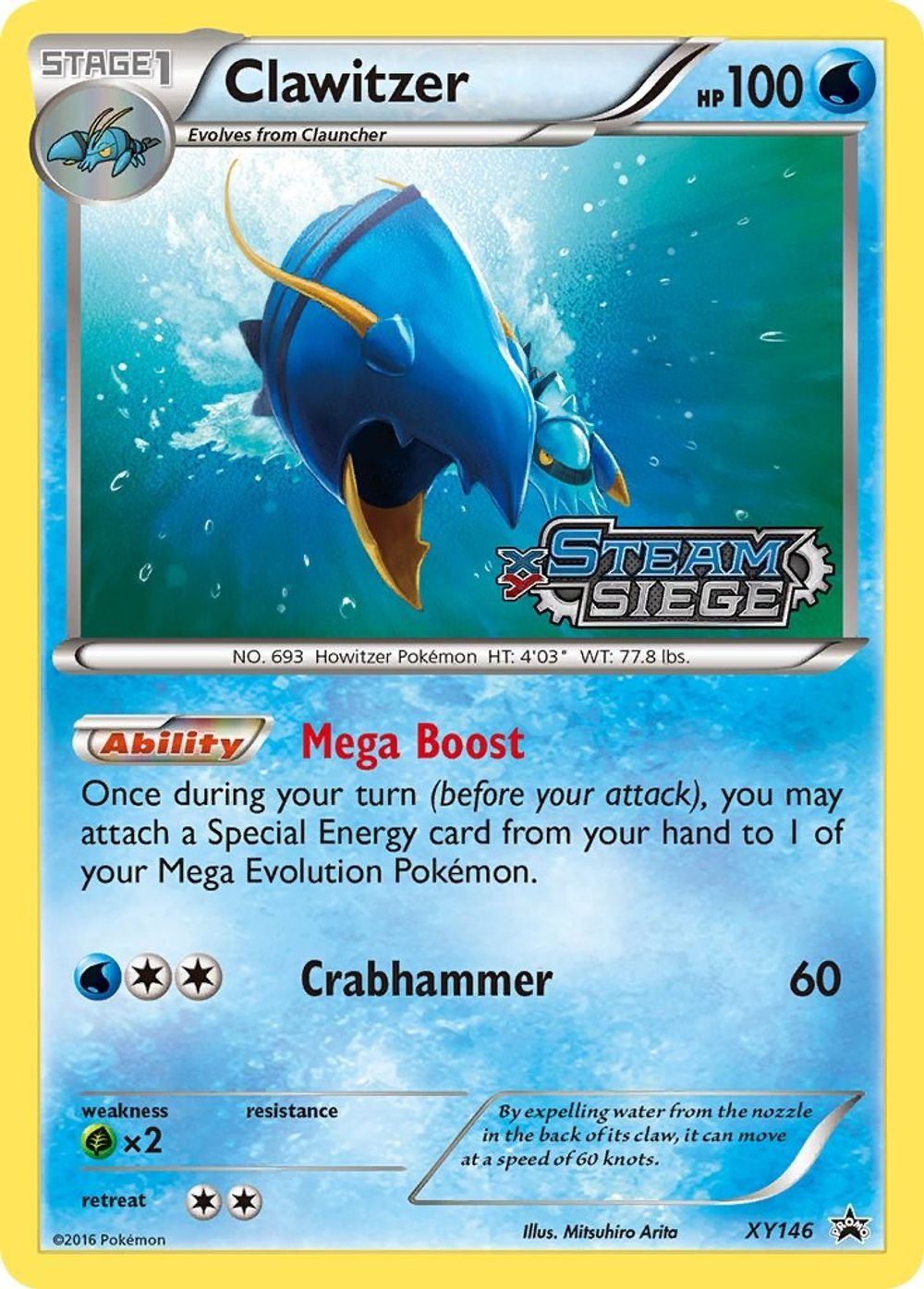 Clawitzer (XY Steam Siege Prerelease) — XY Promos