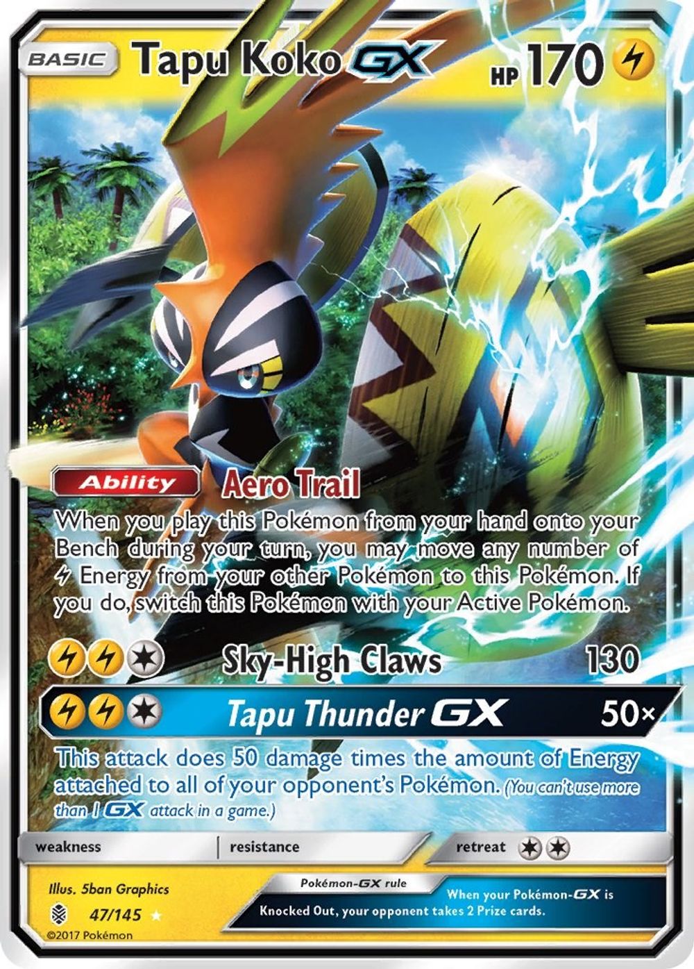 Tapu Koko GX — SM - Guardians Rising