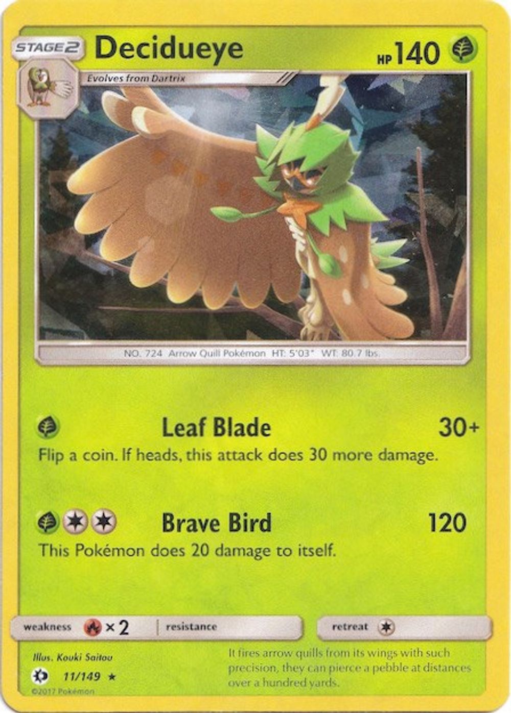Decidueye - 011/149 (Cracked Ice Holo) — Deck Exclusives