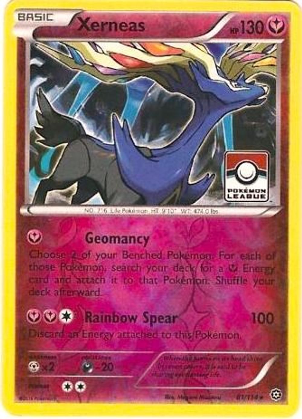 Xerneas - 81/114 (Pokemon League) — League & Championship Cards