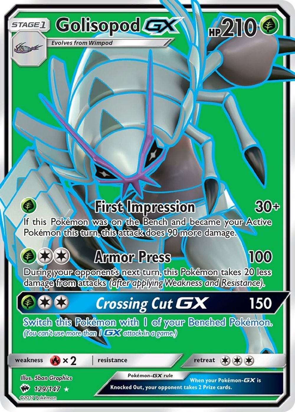 Golisopod GX (Full Art) — SM - Burning Shadows