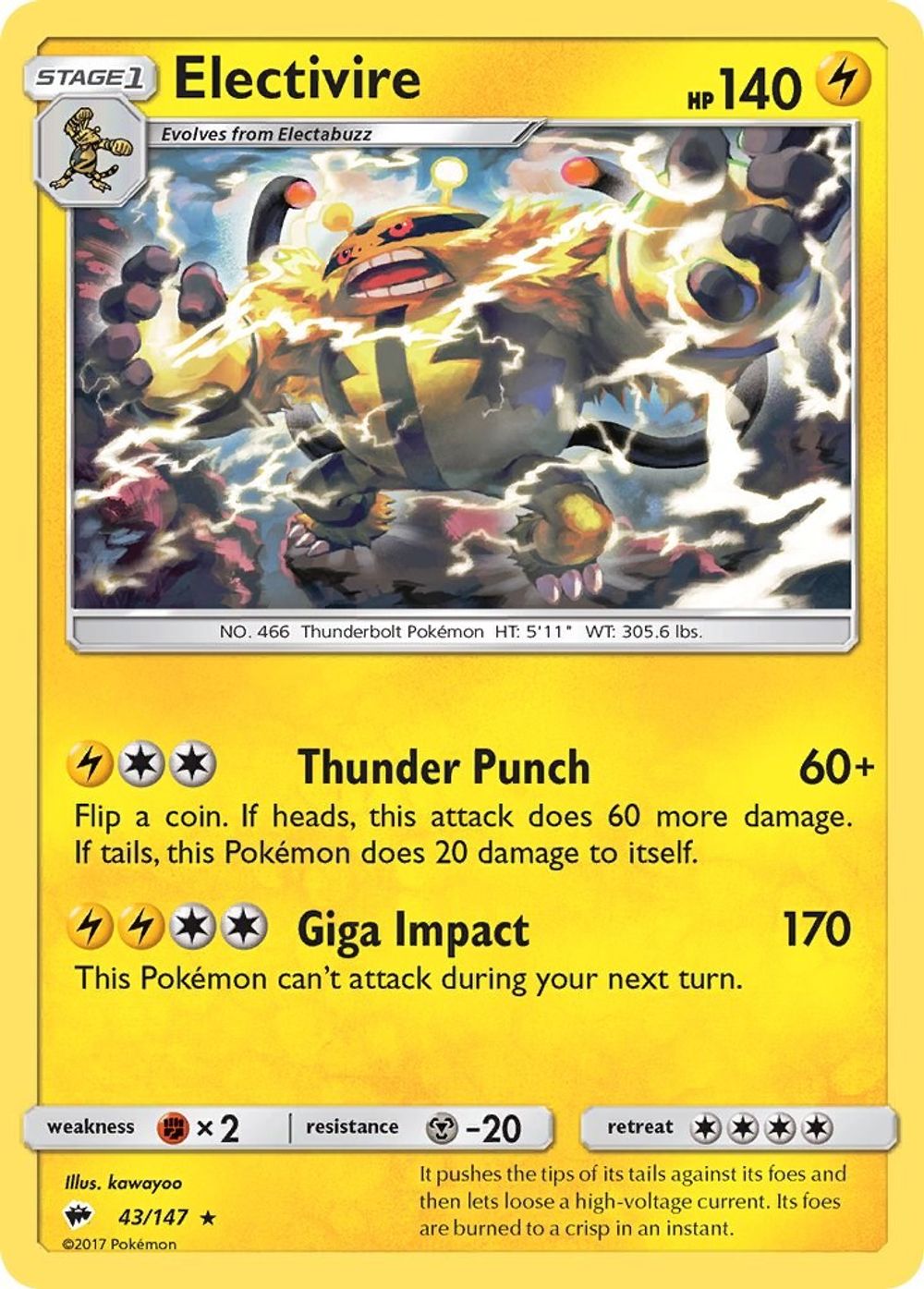 Electivire — SM - Burning Shadows